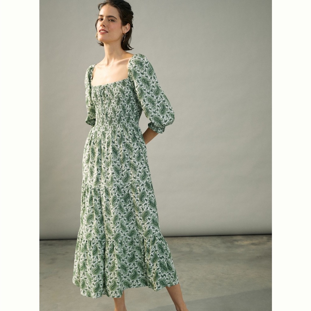 Faithfull the Brand Green Floral Dress